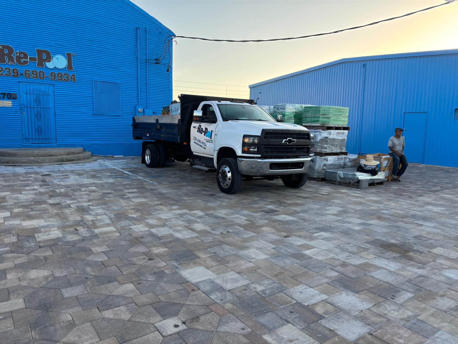 Re-Pool Chevrolet flatbed truck at the yard
