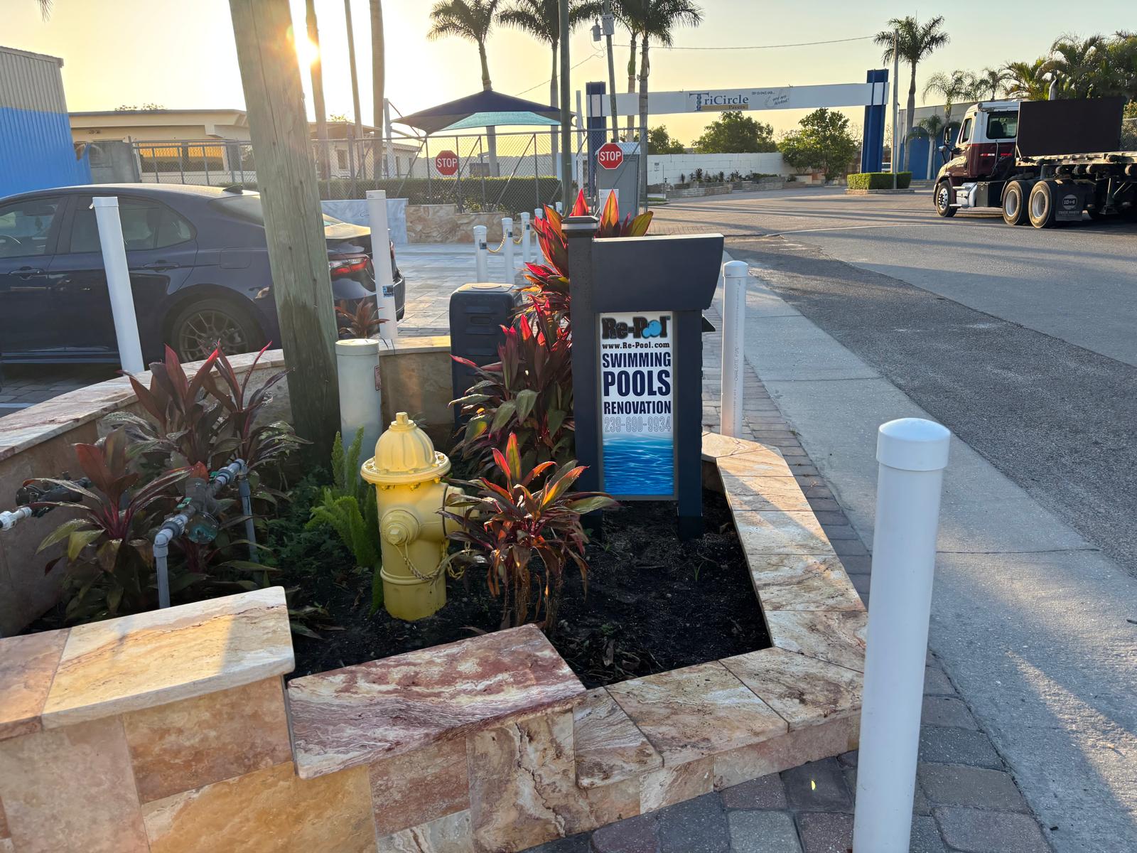 Re-Pool signage at the entrance